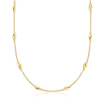 Pure Collection by Ross-Simons 18kt Gold Vermeil Oval-Link Station Necklace