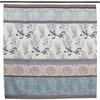 Farmhouse Floral Damask Shower Curtain, Light Blue, Beige, Grey, 72x70 Inches. - 2 of 4