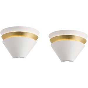 360 Lighting Misty 6 1/4" High White and Gold Leaf LED Wall Sconce Set of 2 - 1 of 4