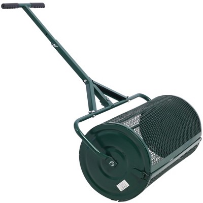 SKRAN 24-Inch Rotating Drum Compost Screen,Compost Spreader Metal Mesh,T Shaped Handle for Planting Seeding,Lawn Care Manure Spreaders Roller