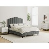 Boeotia Tufted Upholstered Platform Bed with Headboard and Footboard| ART OF LIVING DESIGNS-GREY - 2 of 4