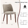 Dining Chair Set of 2, Linen Upholstered Dining Chair with Wood Legs,Wooden Kitchen Chair, Chairs with Cushions for Dining Room, Living Room - 2 of 4