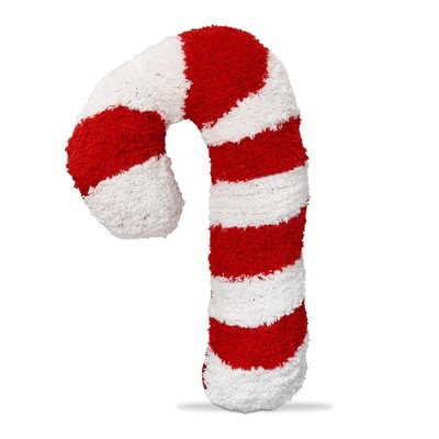 tag 12" x 18" Christmas Red & White Candy Cane Shaped Cotton Accent Decorative Throw Pillow