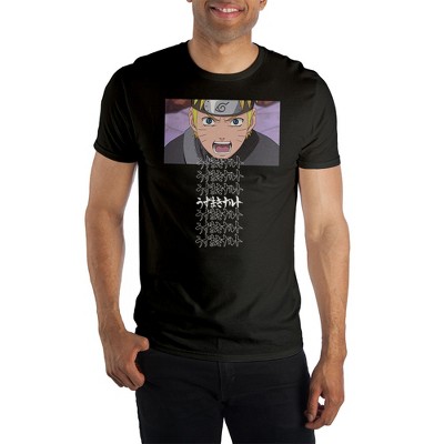 Naruto Matatabi Anime Cartoon Mens Black Graphic Tee Shirt
