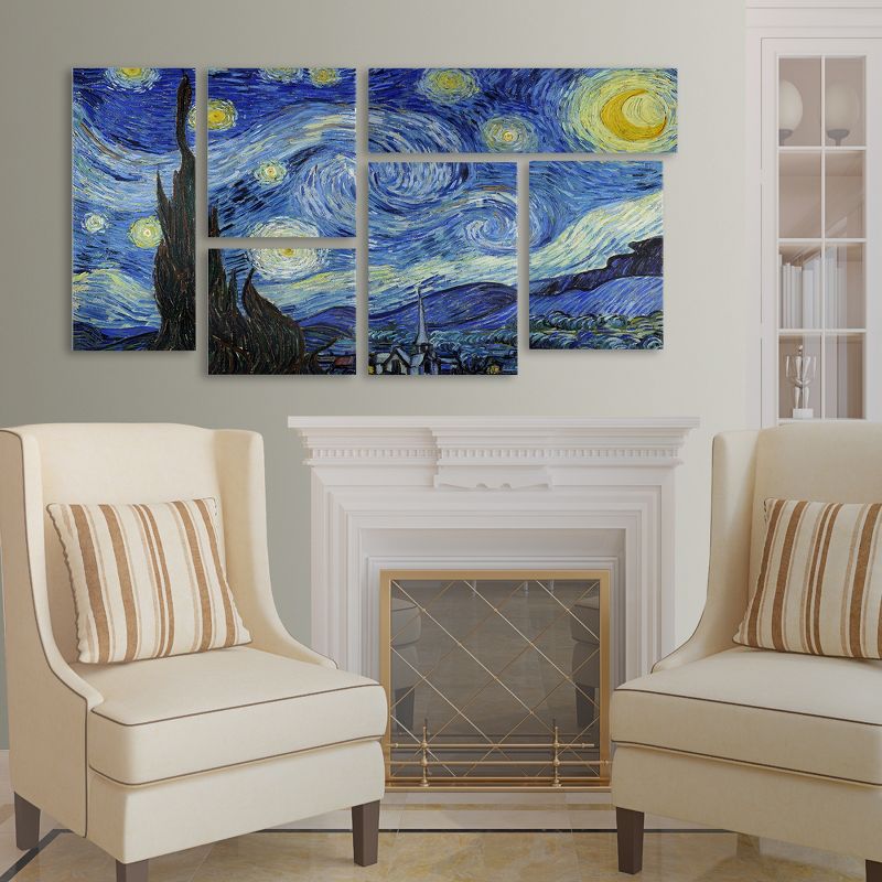 Trademark Fine Art -QVC ONLY Lavish Home Vincent van Gogh 'Starry Night' Multi Panel Art Set, 3 of 4