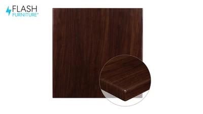 Walnut High-Gloss Resin Rectangular Table Top