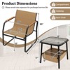 Costway 3 PCS Patio Furniture Set with Breathable Mesh Fabric and Metal Frame Garden - 3 of 4