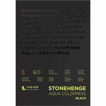 Stonehenge Aqua Block Coldpress Pad 10"X14" 15 Sheets/Pkg-Black 140lb