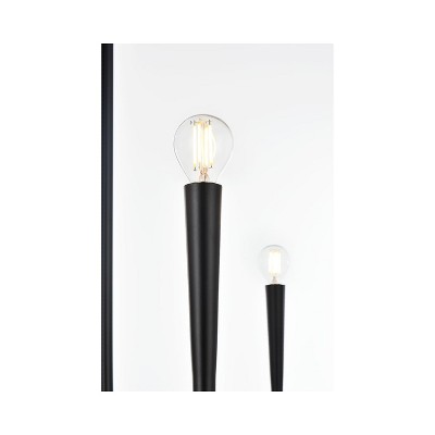 Modern Black Metal 6-Light Candle Chandelier