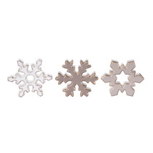 Transpac Set of 3 MDF Snowflake Decor with Gold Accents for Christmas Tabletop Indoor Use Unique Holiday Decoration - 1 of 1