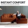 Aukfa 5-Seat L-Shaped Corduroy Sectional Sofa with 5 Pillows ¨C No-Assembly Cloud Couch, High-Density Sponge, Perfect for Apartments, Orange - 4 of 4