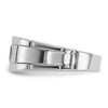 Black Bow Jewelry 9.5mm 14K Two Tone or White Gold Lab-Cr. Sapphire/Diamond Tapered Band - 4 of 4