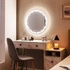 Costway 24'' Dimmable Bathroom Wall Mirror Makeup Mirror with  3-Color LED Lights&Anti-Fog - 4 of 4