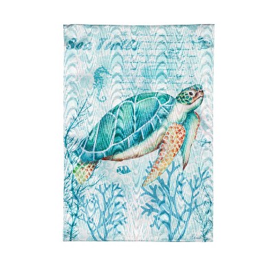 Sea Turtle Moire Double Sided Indoor Outdoor Decor 18" x 12.5"