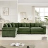 Oversized 116.9" Corduroy Cloud Modular L-Shaped Sectional Sofa with Thick Cushion and Wide Armrests, 4-Piece Free combination Sofa - 3 of 4