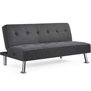 Yaheetech Modern Fabric Convertible Futon Sofa Bed with USB Ports - 1 of 4