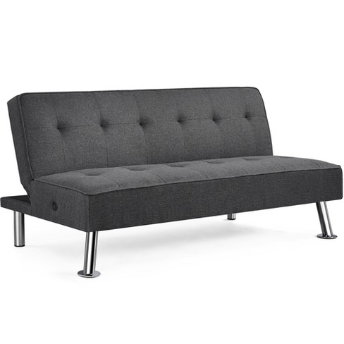 Buy Kyoto Single Futon Sofa Bed with Mattress - Black, Sofa beds