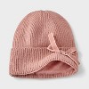 Girls' Satin Webbing Bow Beanie Hat - art class™ - 2 of 3