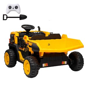 Ride On Dump Truck with Dump Bed, 24V Ride On Construction Vehicle with Remote Control, Extra Shovel, 3 Speeds - 1 of 4