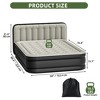 Queen Size Air Mattress with Integrated Headboard and Pump, Flocked Top Blow Up Inflatable Bed for Home & Guest Comfort,650lb Weight Capacity - 2 of 4