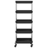 vidaXL 5-Tier Kitchen Trolley Black 16.5 in.x11.4 in.x50.4 in. Iron and ABS - 3 of 4