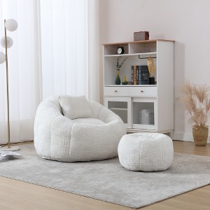 Airsurfer Large Cloud White Bean Bag Chair Cozy Lounge Seating Living Room Accent for Relaxation Areas - 1 of 4