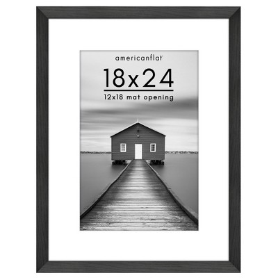 Americanflat Wide Molding Picture Frame with Mat