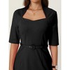 INSPIRE CHIC Women's Vintage Sweetheart Neck Sheath Dresses with Belt - 4 of 4