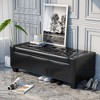 51" Ottoman with Storage, Storage Ottoman Bench with Safty Hinge, Faux Leather Upholstered Entryway Bench with Seating for Living Room, Bedroom - 4 of 4