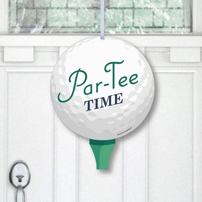 Big Dot of Happiness Par-Tee Time - Golf - Hanging Porch Birthday or Retirement Party Outdoor Decorations - Front Door Decor - 1 Piece Sign