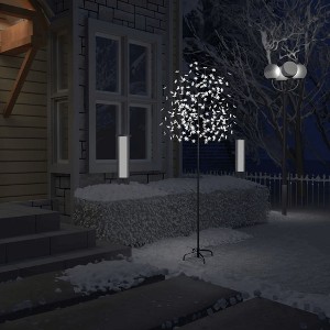 vidaXL Christmas Tree 220 LEDs Cold White Light Cherry Blossom 7 ft - 1 of 4