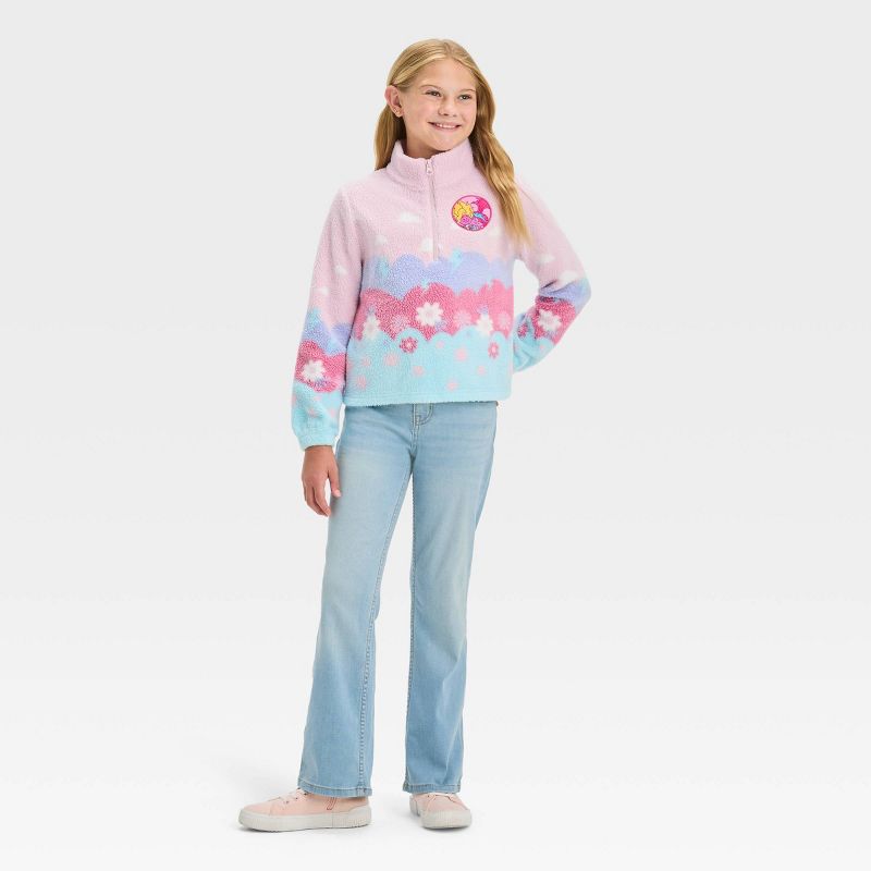 Girls' Trolls Poppy Faux Shearling Pullover Sweatshirt, 3 of 4