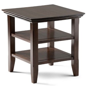 Normandy Solid Wood End Table Tobacco Brown - Wyndenhall, Brown/Black