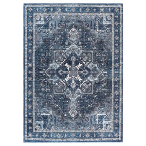 Area Rug, Washable Rug ¨C Machine Washable Non-Slip Vintage Retro Low Pile Chenille Rug for Living Room/Bedroom/Home Office, Soft Polyester Yarn - 1 of 4