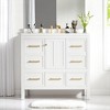 Mshliw 36'' Bathroom Vanity with Resin Sink, Solid Wood Frame Freestanding Cabinet with 5 Drawers, Soft Close Door, and Ample Storage Space - 2 of 4