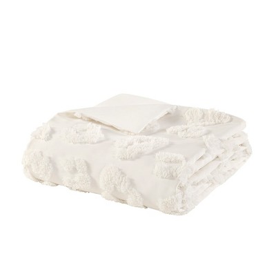Full Off-White Microfiber Chenille Comforter Set