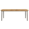 vidaXL Patio Table, 78.7"x39.4"x28.3" Solid Acacia Wood and Steel - image 2 of 4