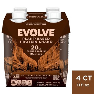 Evolve Plant Based Protein Shake - Chocolate - 11 fl oz/4pk - 1 of 4