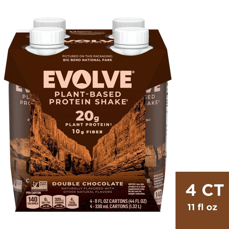 Evolve Plant Based Protein Shake - Chocolate - 11 fl oz/4pk, 1 of 6
