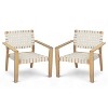 Patio Club Chair Loveseat Outdoor 2-Seater Sofa Armchair Outdoor Accent Chair, Acacia Wood&Woven Rope -ModernLuxe - 4 of 4