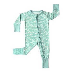 tiny knot co. Newborn, Infant Gender Neutral Buttery Soft Convertible Romper Foldover Mittens & Footies with Grippers TENCEL Modal One Piece Pajamas - 1 of 4
