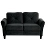 PexFix 2-Seat Velvet Upholstered Loveseat Sofa with Button Tufted Backrest Comfortable Modern Sectional Couch for Living Room Bedroom Office Black - 4 of 4
