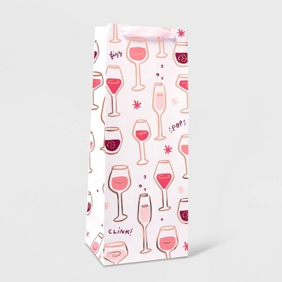 Wine Bag with Wine Glass and Foil Pink/Gold - Spritz™