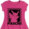 Girls' - Pokémon - Pikachu Checkers Fit & Flair Cap Sleeve Dress - 2 of 3