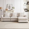 TIRAMISUBEST Modular Sofa with Free Combination Ottoman, Sleeper Chaise Lounge Couch with 3 Pillows - 4 of 4