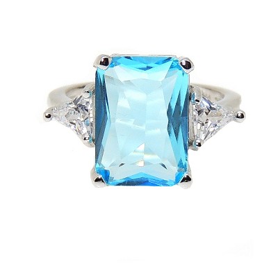 Myriam Statement Ring Created Emerald Blue Topaz Womens Ginger Lyne Collection Size 9 (10)