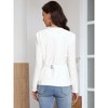 INSPIRE CHIC Women's Button Down Scoop Neck Long Neck Split Hem Business Casual Work Fitted Blazer - 3 of 4