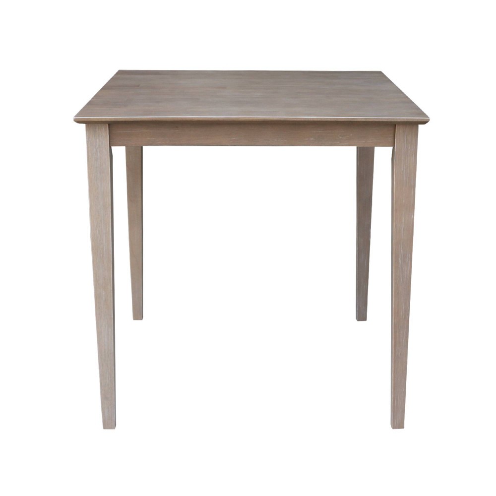 Photos - Dining Table 36"x36" Solid Wood Counter Height Table Washed Gray Taupe - International