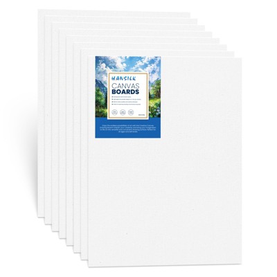 HANSILK Canvases for Painting, Canvas Panels 9x12 inch, Pack of 8, 100% Cotton Acid-Free, Art Boards for Oil & Acrylic Painting