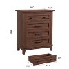 Bedroom Nightstand with 4 Drawer,  34.8in Vertical Dresser with Large Storage, Freestanding Wooden Closet Chest for Living Room Dining Room - 2 of 4